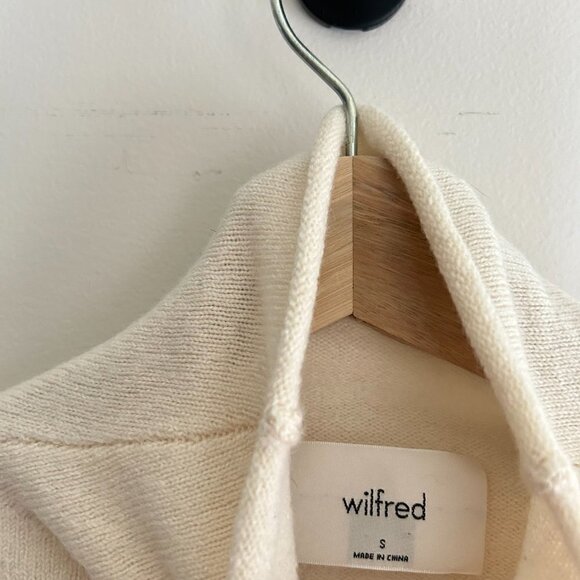 Aritzia Wilfred Cyprie Sweater Merino wool mockneck sweater Light Birch size S - Picture 4 of 5